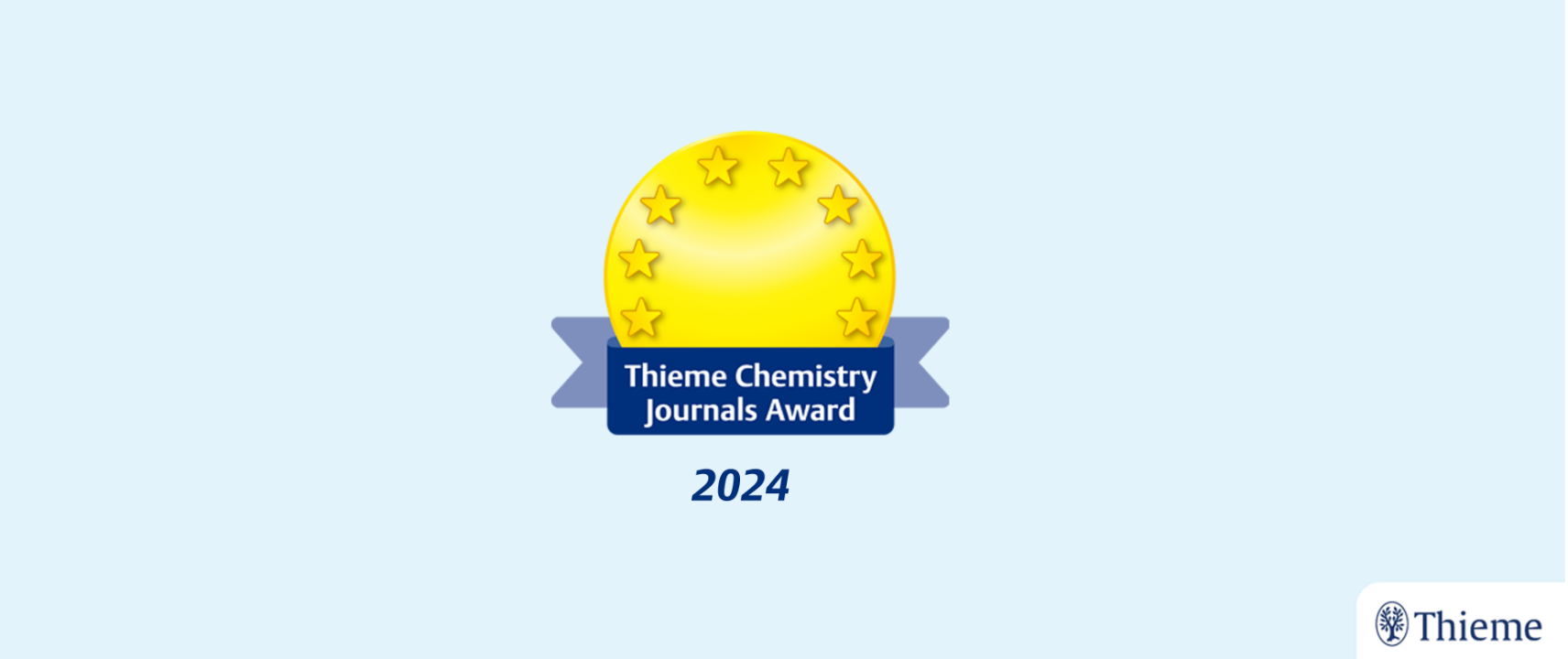  热烈祝贺课题组史钦钦老师荣获“Thieme Chemistry Journals Award”