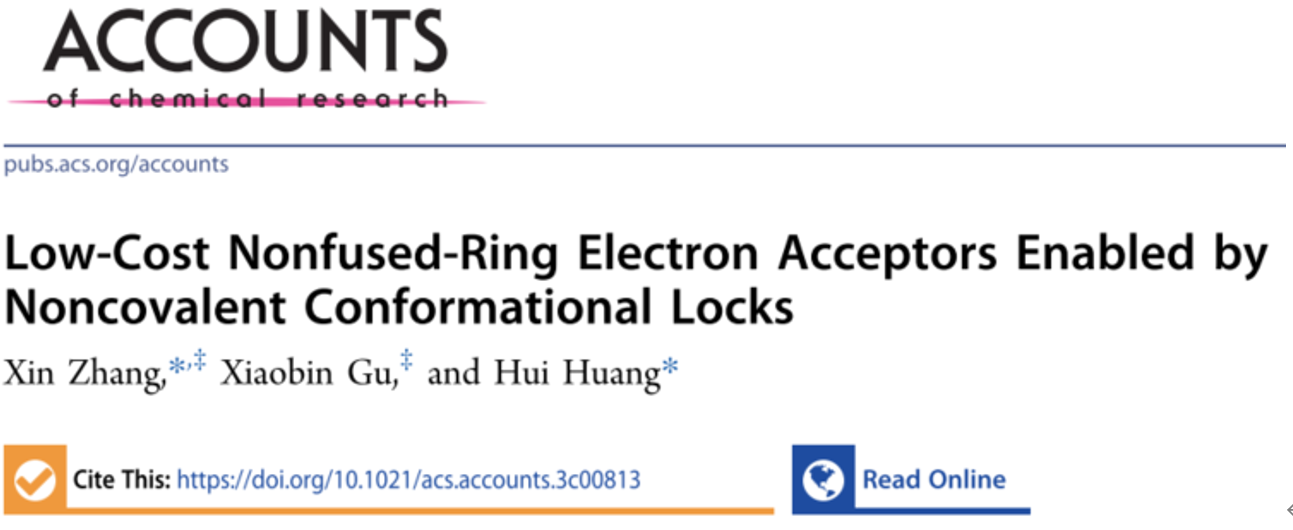 Acc. Chem. Res. Cover article: Low-cost non-fused ring electron acceptor based on non-covalent conformational locks